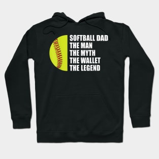 Mens Softball Dad Man Myths Wallet Softball Fathers Day Hoodie